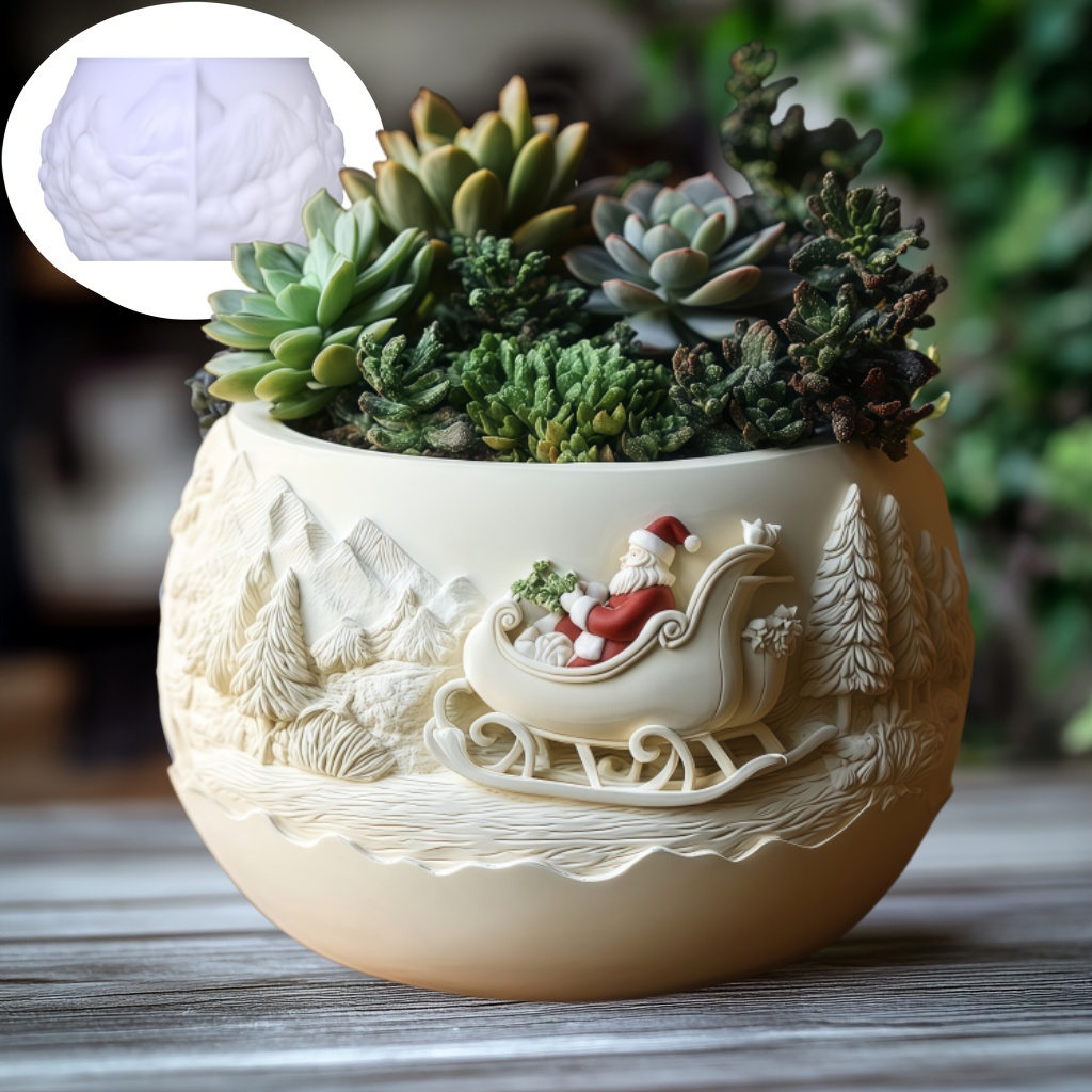 Cedar Sled Santa Claus Relief  - đánh giá và giá Succulent Set