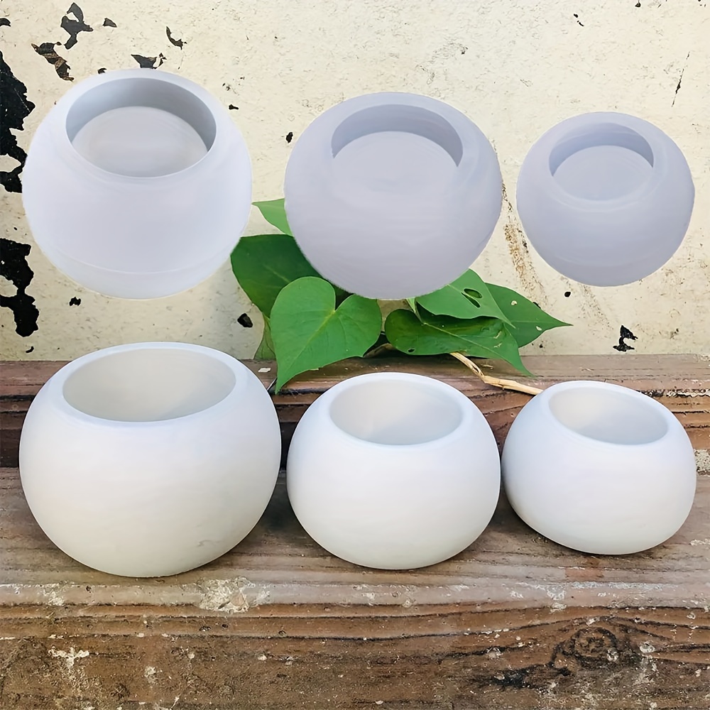 3pcs-Round Flower Pot Silicone - đánh giá và giá Succulent Set